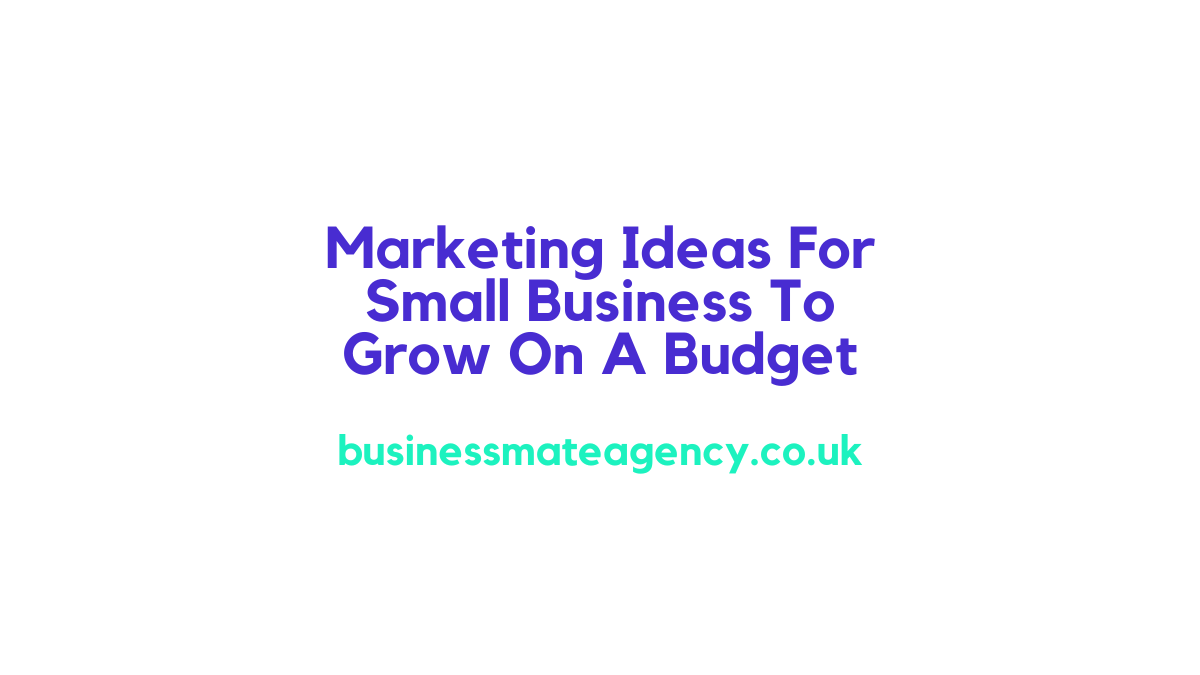 Marketing Ideas For Small Business To Grow On A Budget